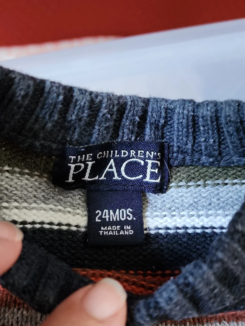 Sz 18-24 Months The Children's Place Boys' Navy Multicolor Striped Sweater